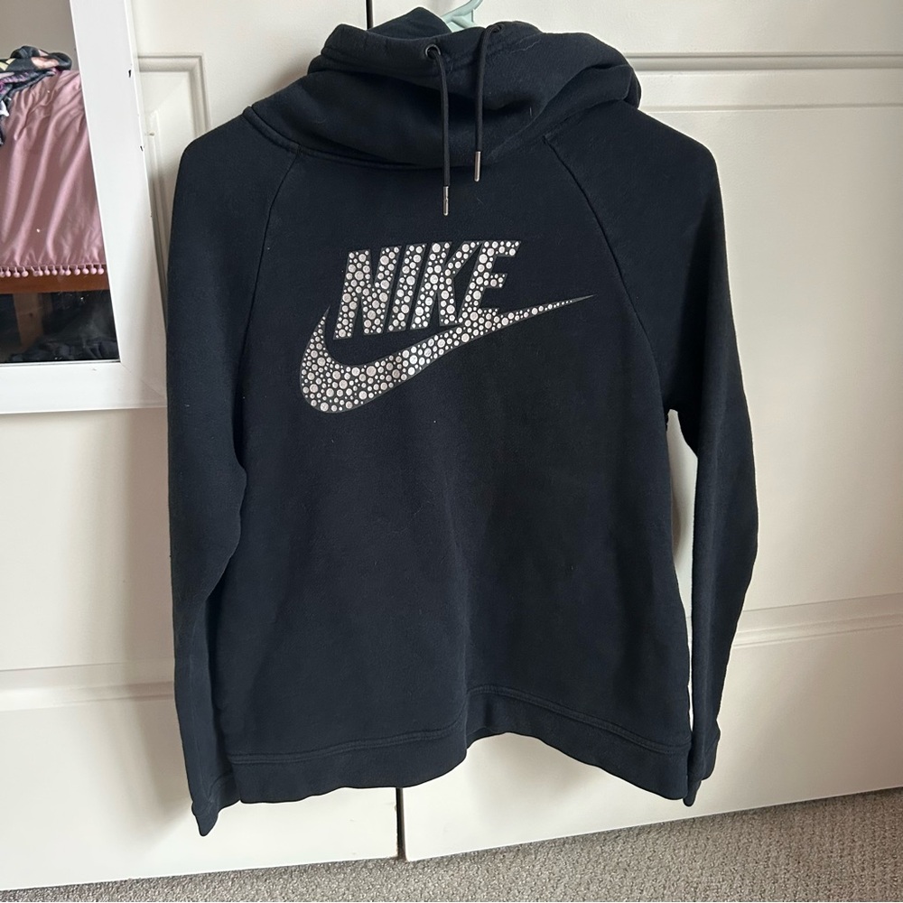Nike Black Hoodie with Silver Logo